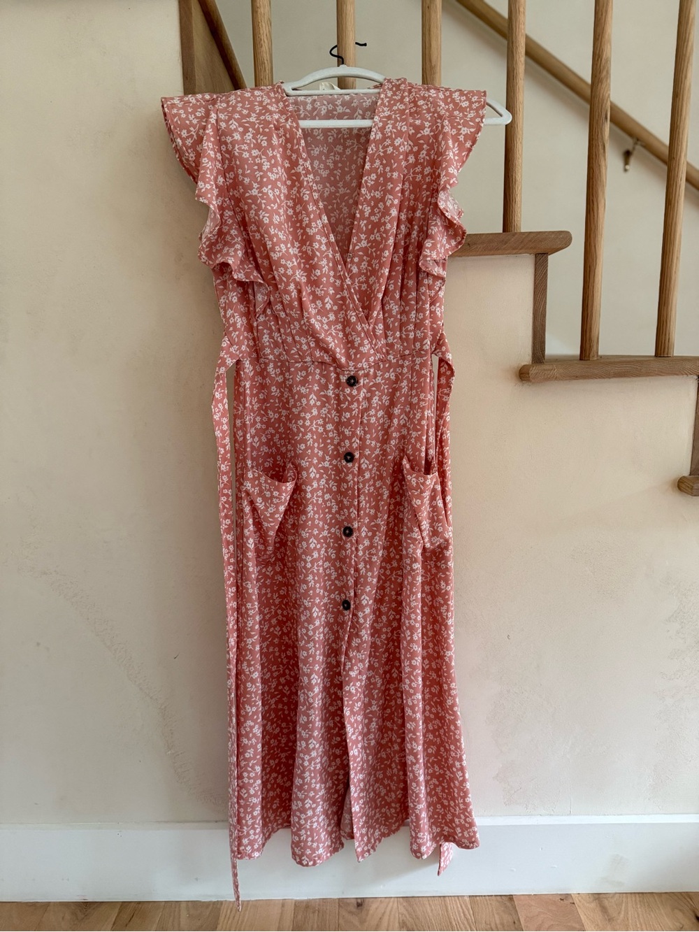 Sienna Sky Coral Pink Floral Midi Dress